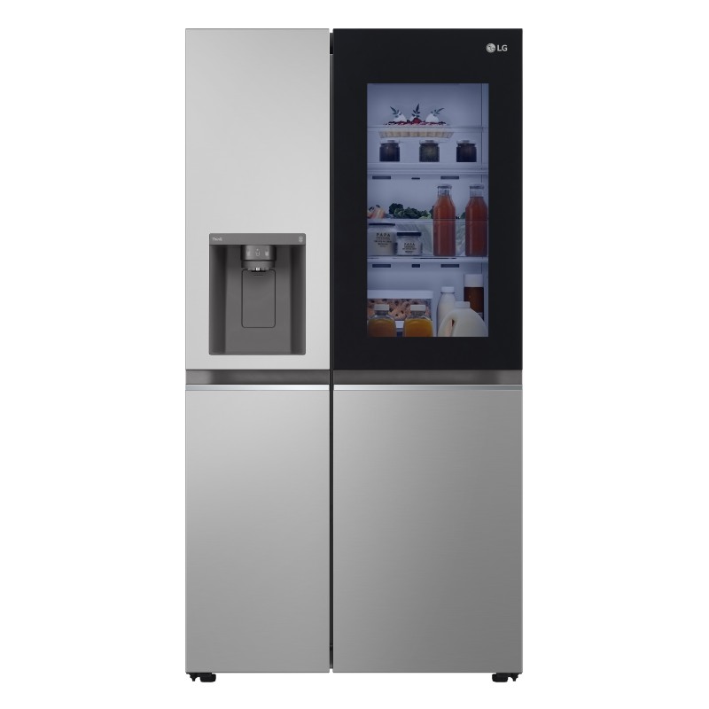 LG InstaView GSGV80PYLD side-by-side refrigerator Freestanding 635 L D Silver