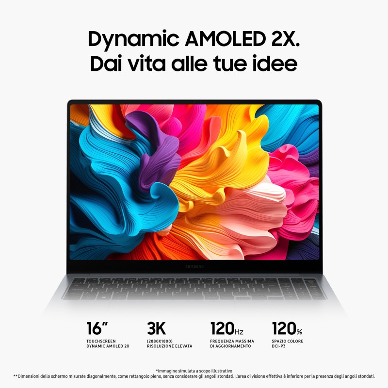 Samsung Galaxy Book4 Pro Ordinateur portable 40,6 cm (16") Écran tactile 3K Intel Core Ultra 7 155H 16 Go LPDDR5x-SDRAM 512 Go