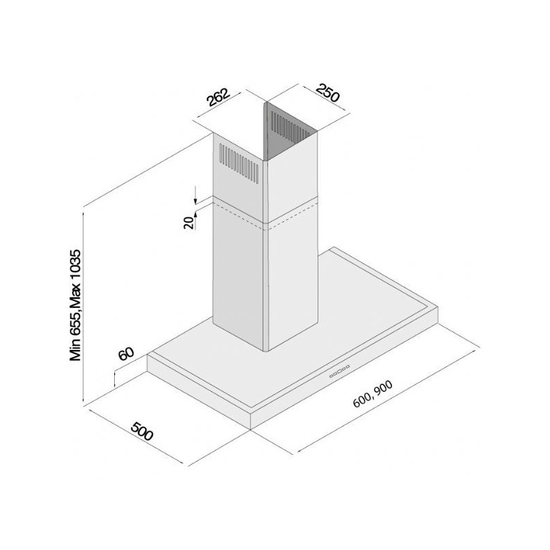 Silverline 3170 EC.6 cooker hood Wall-mounted Stainless steel 500 m³ h C