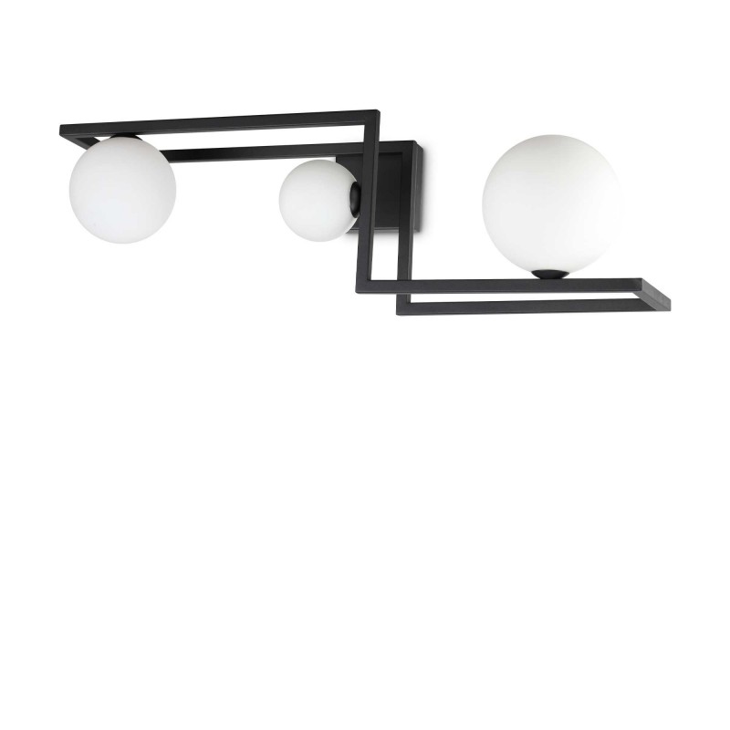 Ideal Lux ANGOLO PL3 NERO Mod. 284286 Lampada Da Soffitto 3 Luci