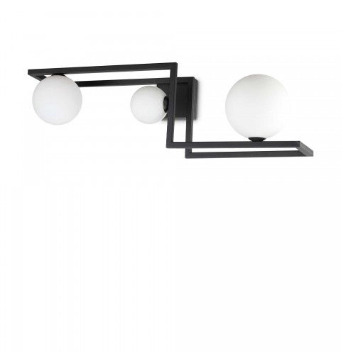 Ideal Lux ANGOLO PL3 NERO Mod. 284286 Lampada Da Soffitto 3 Luci