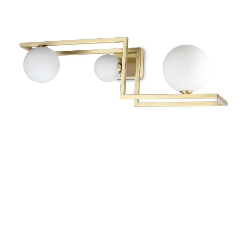 Ideal Lux ANGOLO PL3 OTTONE Mod. 284330 Lampada Da Soffitto 3 Luci