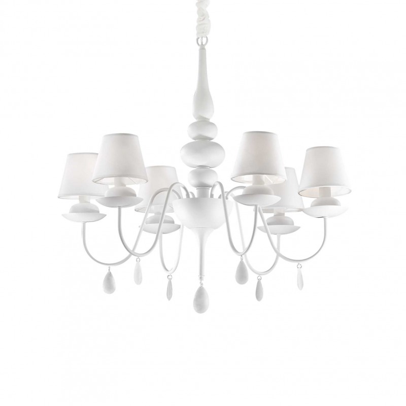 Ideal Lux BLANCHE SP6 BIANCO Mod. 035581 Lampada A Sospensione 6 Luci