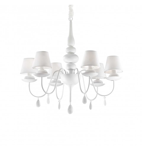 Ideal Lux BLANCHE SP6 BIANCO Mod. 035581 Lampada A Sospensione 6 Luci