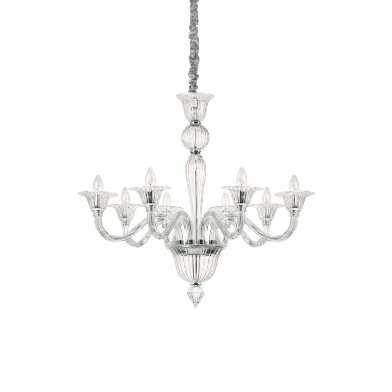 Ideal Lux BRIGITTA SP8 TRASPARENTE Mod. 199382 Lampada A Sospensione 8 Luci