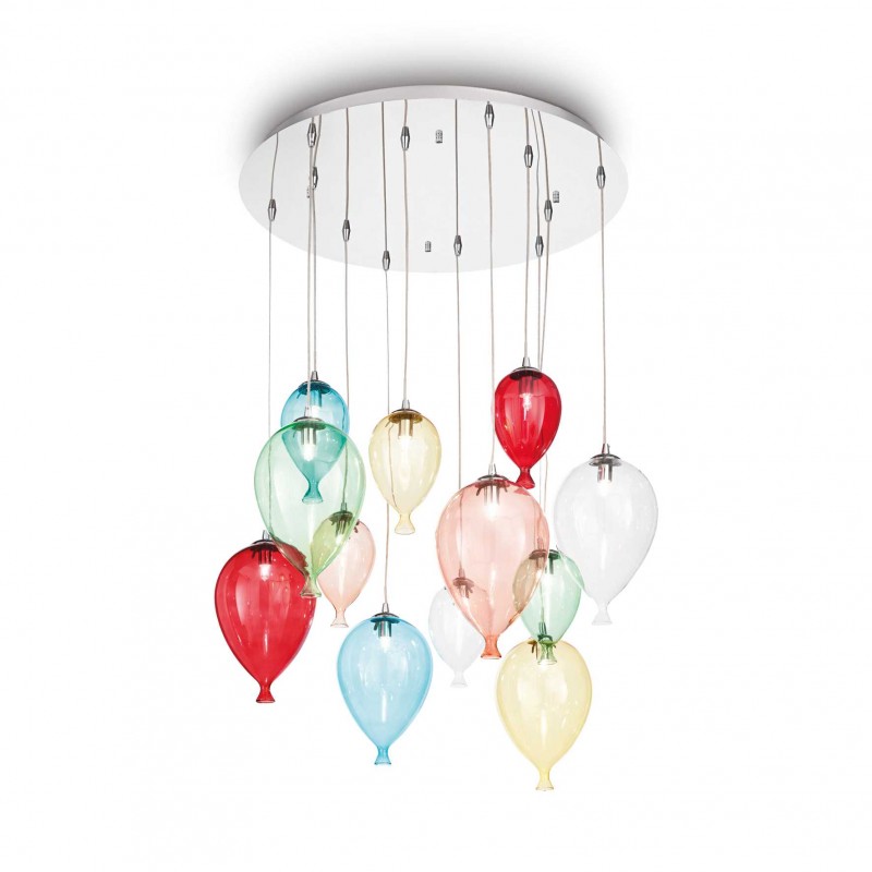 Ideal Lux CLOWN SP12 COLOR Mod. 100951 Lampada A Sospensione 12 Luci