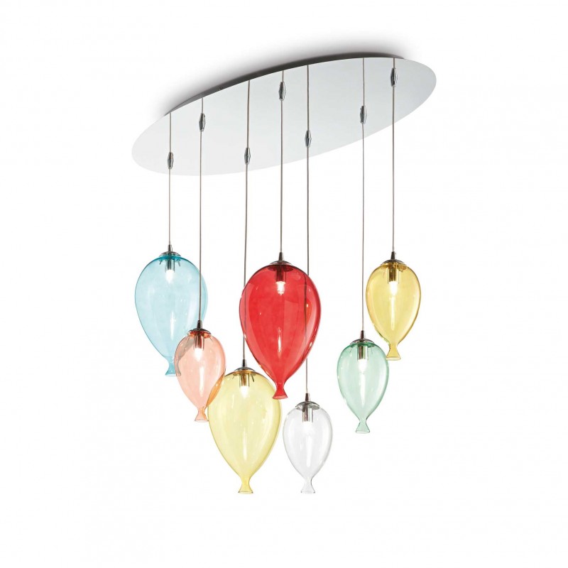 Ideal Lux CLOWN SP7 COLOR Mod. 100937 Lampada A Sospensione 7 Luci