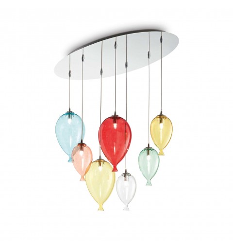 Ideal Lux CLOWN SP7 COLOR Mod. 100937 Lampada A Sospensione 7 Luci