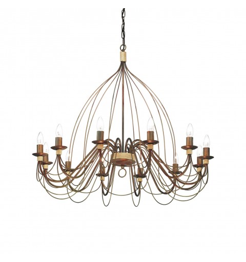 Ideal Lux CORTE SP12 RUGGINE Mod. 097671 Lampada A Sospensione 12 Luci