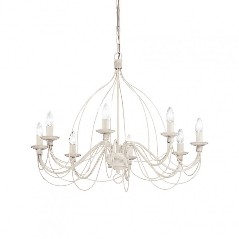Ideal Lux CORTE SP8 BIANCO Mod. 005898 Lampada A Sospensione 8 Luci Ideal Lux CORTE SP8 BIANCO Mod. 005898 Lampada A Sospensione 8 Luci