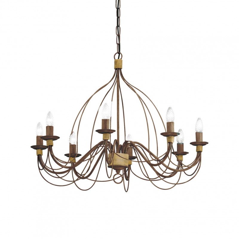 Ideal Lux CORTE SP8 RUGGINE Mod. 057194 Lampada A Sospensione 8 Luci Ideal Lux CORTE SP8 RUGGINE Mod. 057194 Lampada A Sospensione 8 Luci