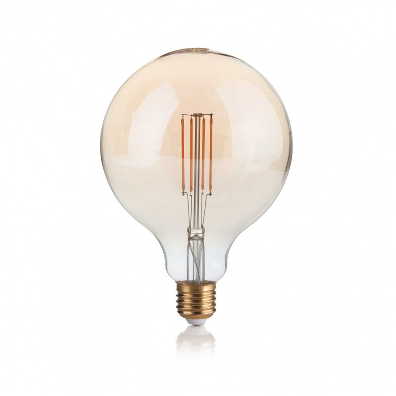 Ideal Lux E27 GLOBO D125 04W 2200K CRI80 AMBRA Mod. 151724 Lampadina