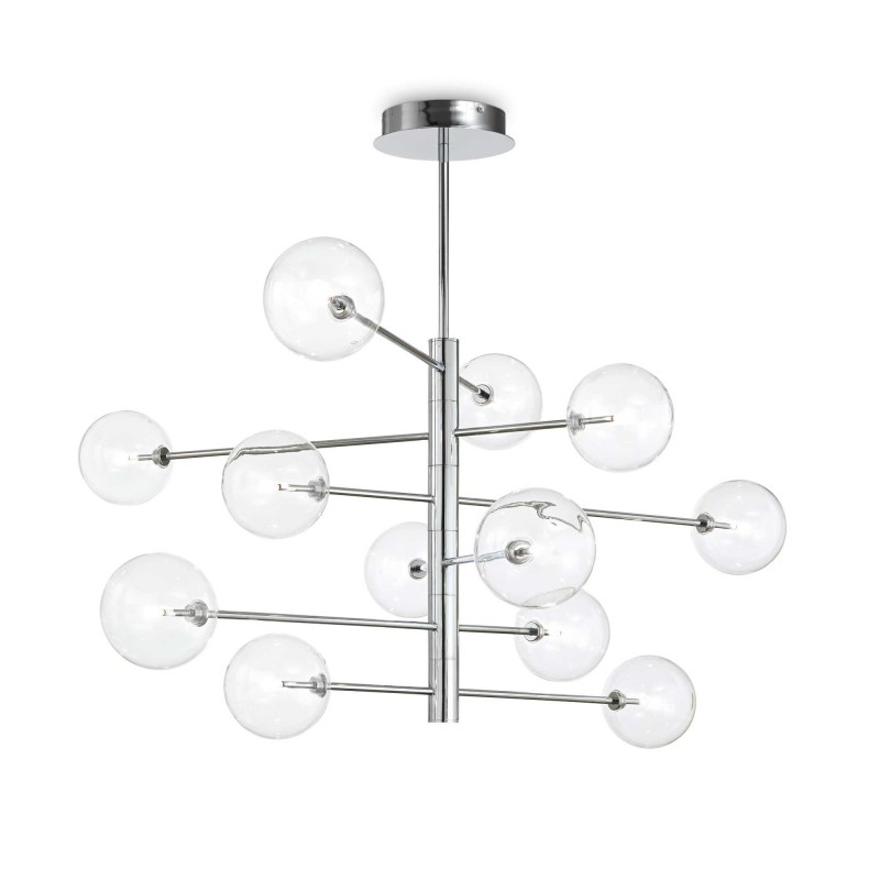 Ideal Lux EQUINOXE SP12 CROMO Mod. 200118 Lampada A Sospensione 12 Luci