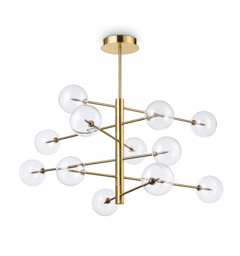 Ideal Lux EQUINOXE SP12 OTTONE Mod. 200125 Lampada A Sospensione 12 Luci