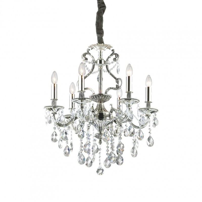 Ideal Lux GIOCONDA SP6 ARGENTO Mod. 044927 Lampada A Sospensione 6 Luci