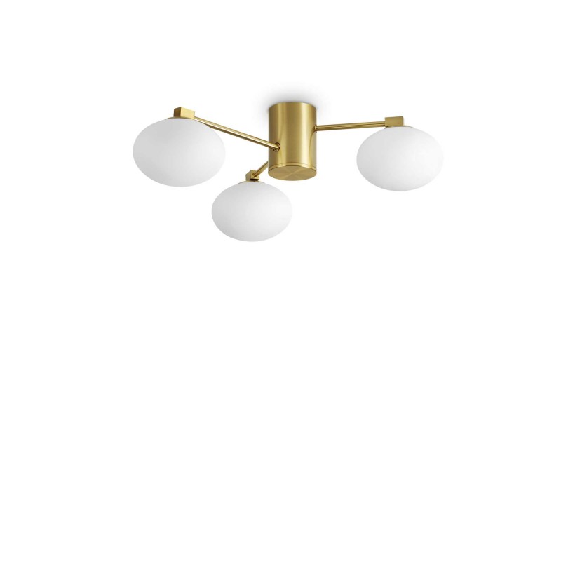 Ideal Lux HERMES PL3 D60 OTTONE Mod. 317007 Lampada Da Soffitto 3 Luci Ideal Lux HERMES PL3 D60 OTTONE Mod. 317007 Lampada Da Soffitto 3 Luci