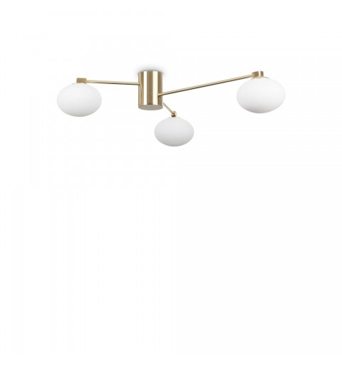 Ideal Lux HERMES PL3 D90 OTTONE Mod. 288260 Lampada Da Soffitto 3 Luci