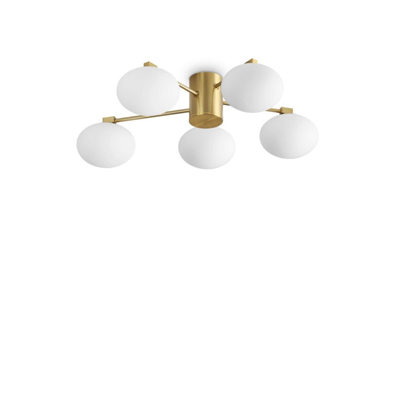 Ideal Lux HERMES PL5 D60 OTTONE Mod. 316697 Lampada Da Soffitto 5 Luci