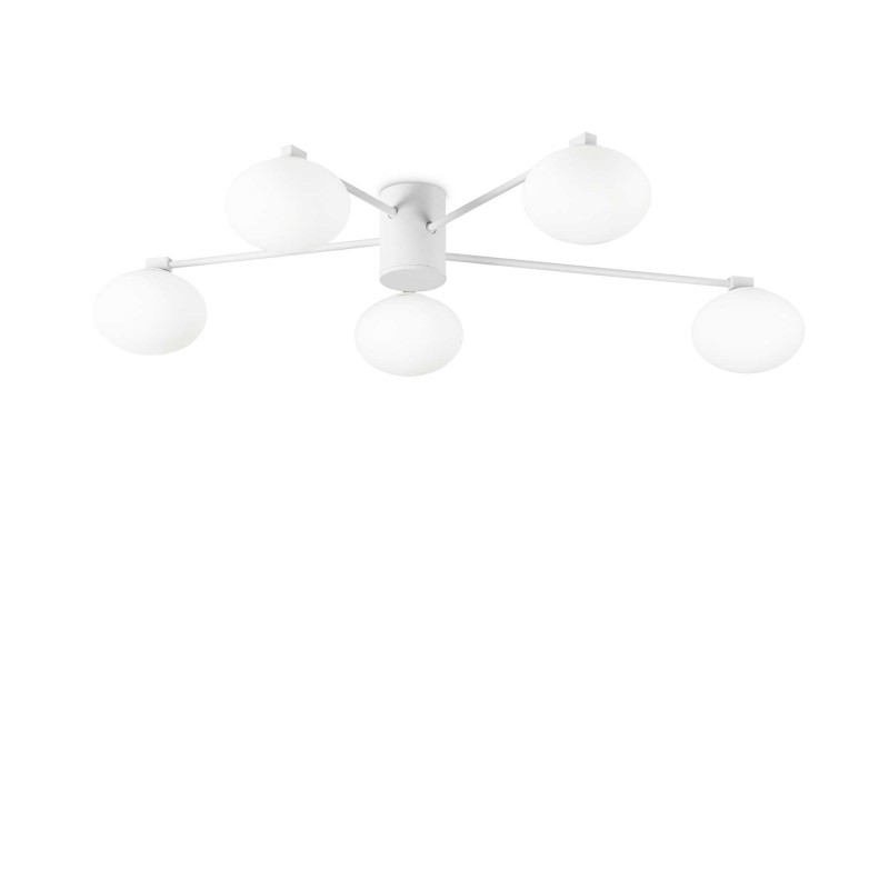 Ideal Lux HERMES PL5 D90 BIANCO Mod. 316680 Lampada Da Soffitto 5 Luci