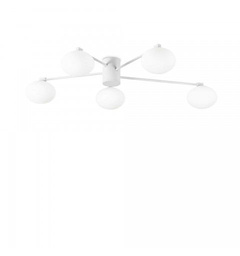 Ideal Lux HERMES PL5 D90 BIANCO Mod. 316680 Lampada Da Soffitto 5 Luci