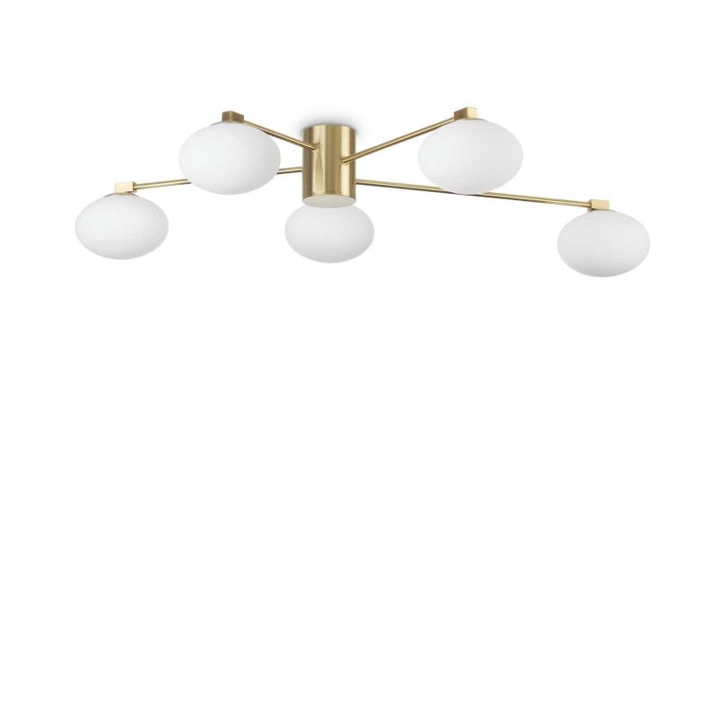 Ideal Lux HERMES PL5 D90 OTTONE Mod. 288277 Lampada Da Soffitto 5 Luci