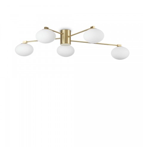 Ideal Lux HERMES PL5 D90 OTTONE Mod. 288277 Lampada Da Soffitto 5 Luci