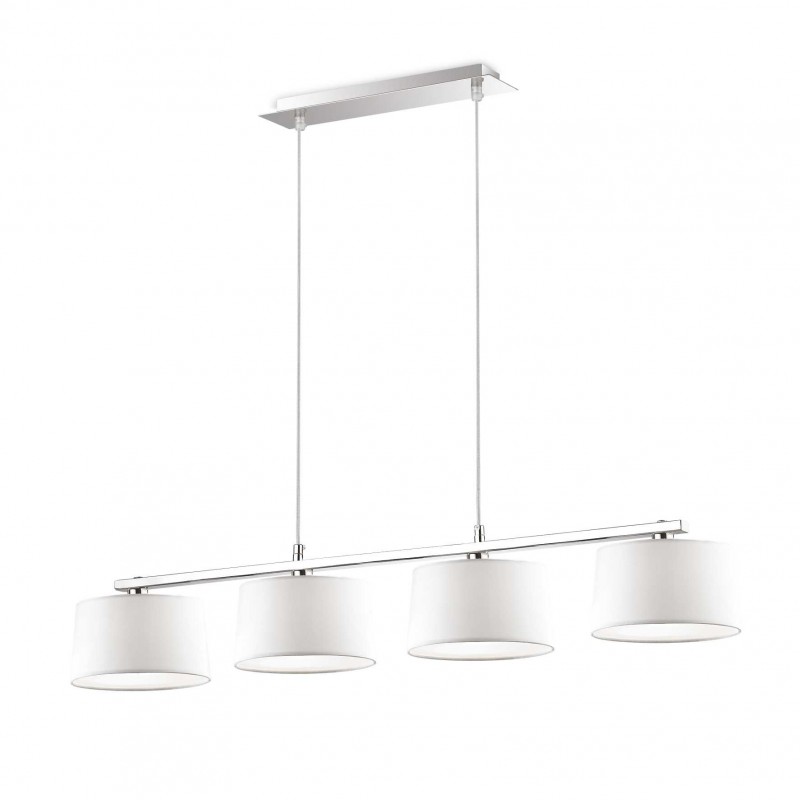 Ideal Lux HILTON SP4 LINEAR Mod. 075495 Lampada A Sospensione 4 Luci Ideal Lux HILTON SP4 LINEAR Mod. 075495 Lampada A Sospensione 4 Luci