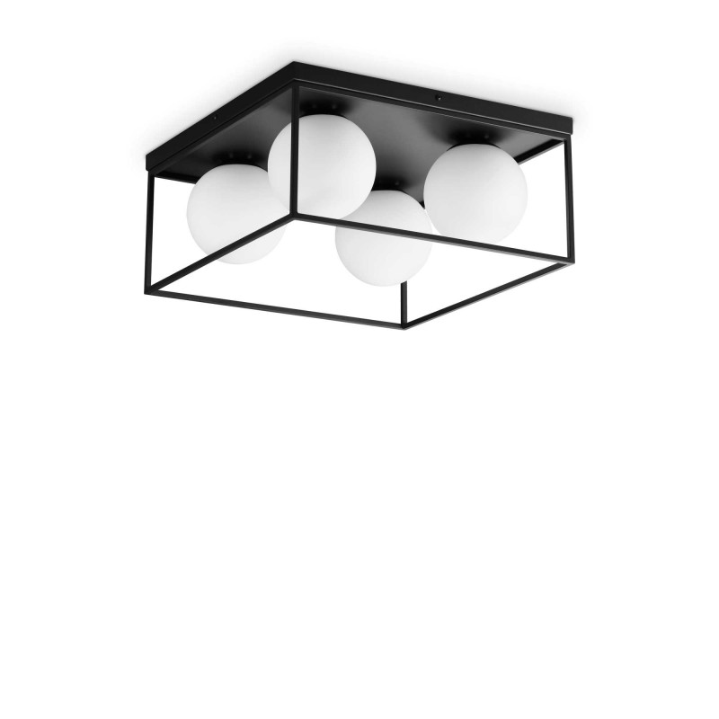 Ideal Lux LINGOTTO PL4 NERO Mod. 327860 Lampada Da Soffitto 4 Luci Ideal Lux LINGOTTO PL4 NERO Mod. 327860 Lampada Da Soffitto 4 Luci