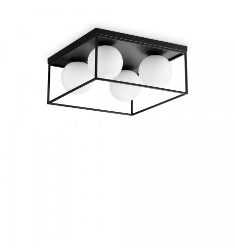 Ideal Lux LINGOTTO PL4 NERO Mod. 327860 Lampada Da Soffitto 4 Luci