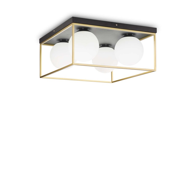 Ideal Lux LINGOTTO PL4 OTTONE Mod. 198156 Lampada Da Soffitto 4 Luci