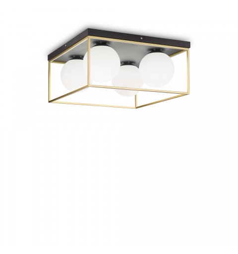 Ideal Lux LINGOTTO PL4 OTTONE Mod. 198156 Lampada Da Soffitto 4 Luci