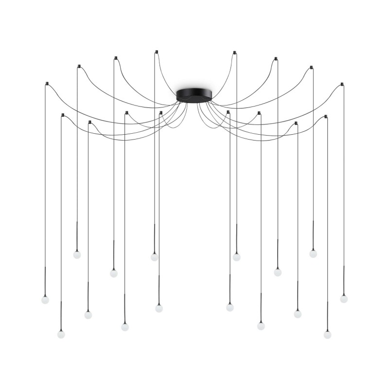 Ideal Lux LUCCIOLA SP16 NERO Mod. 284002 Lampada A Sospensione 16 Luci