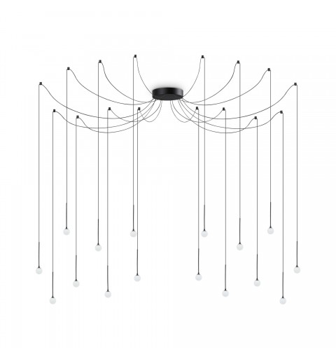 Ideal Lux LUCCIOLA SP16 NERO Mod. 284002 Lampada A Sospensione 16 Luci