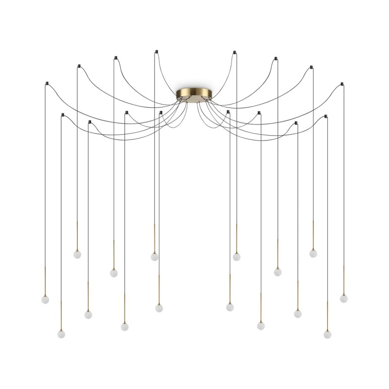 Ideal Lux LUCCIOLA SP16 OTTONE Mod. 284019 Lampada A Sospensione 16 Luci