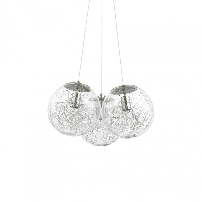 Ideal Lux MAPA SAT SP3 NICKEL Mod. 176031 Lampada A Sospensione 3 Luci