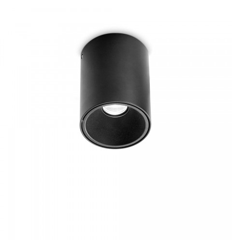 Ideal Lux NITRO PL ROUND D08 NERO Mod. 206004 Lampada Da Soffitto 1 Luce