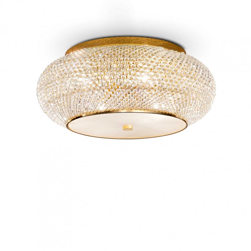 Ideal Lux PASHA' PL10 ORO Mod. 100791 Lampada Da Soffitto 10 Luci Ideal Lux PASHA' PL10 ORO Mod. 100791 Lampada Da Soffitto 10 Luci