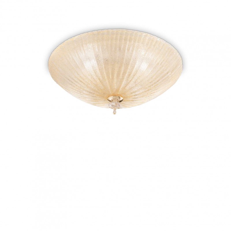 Ideal Lux SHELL PL3 AMBRA Mod. 140179 Lampada Da Soffitto 3 Luci