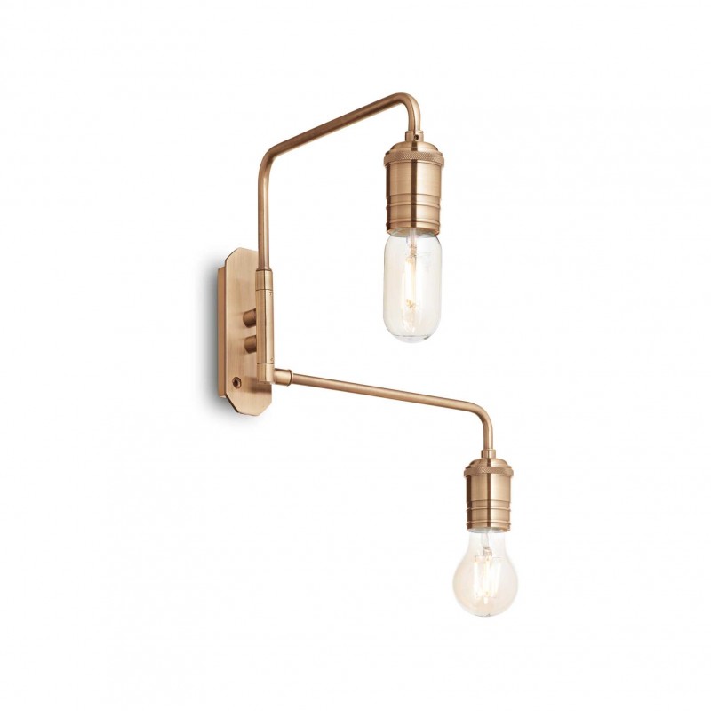 Ideal Lux TRIUMPH AP2 OTTONE Mod. 160245 Lampada Da Parete 2 Luci