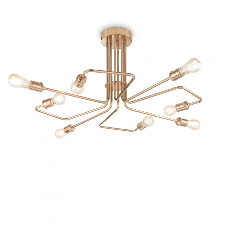 Ideal Lux TRIUMPH PL8 OTTONE Mod. 160313 Lampada Da Soffitto 8 Luci