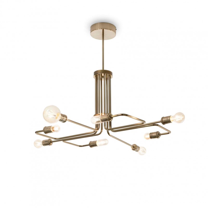 Ideal Lux TRIUMPH SP8 OTTONE Mod. 160269 Lampada A Sospensione 8 Luci