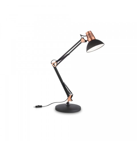 Ideal Lux WALLY TL1 NERO RAME Mod. 061191 Lampada Da Tavolo 1 Luce