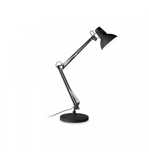 Ideal Lux WALLY TL1 TOTAL BLACK Mod. 265278 Lampada Da Tavolo 1 Luce