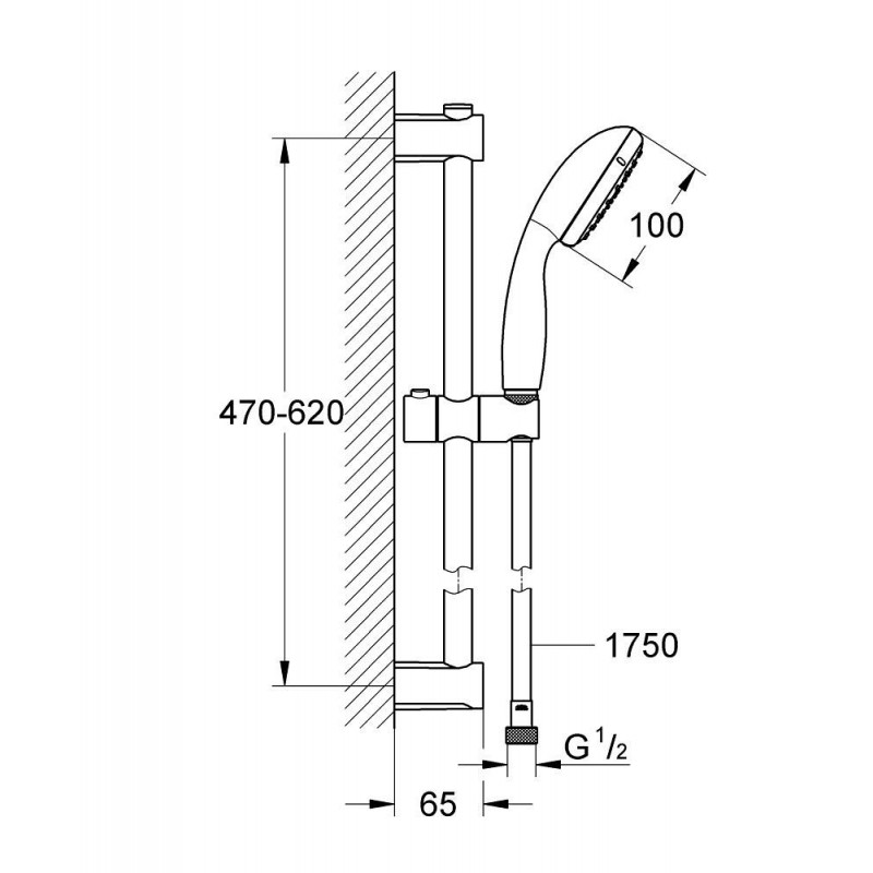 GROHE Vitalio Start 100 Duschsystem Schwarz