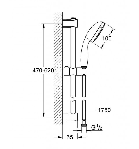 GROHE Vitalio Start 100 Duschsystem Schwarz