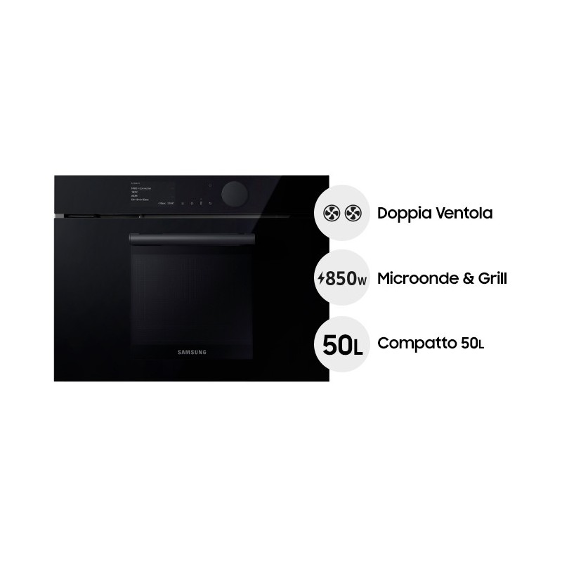 Samsung NQ50T8539BK Forno microonde da incasso Combinato Infinite Line 50L Vetro nero
