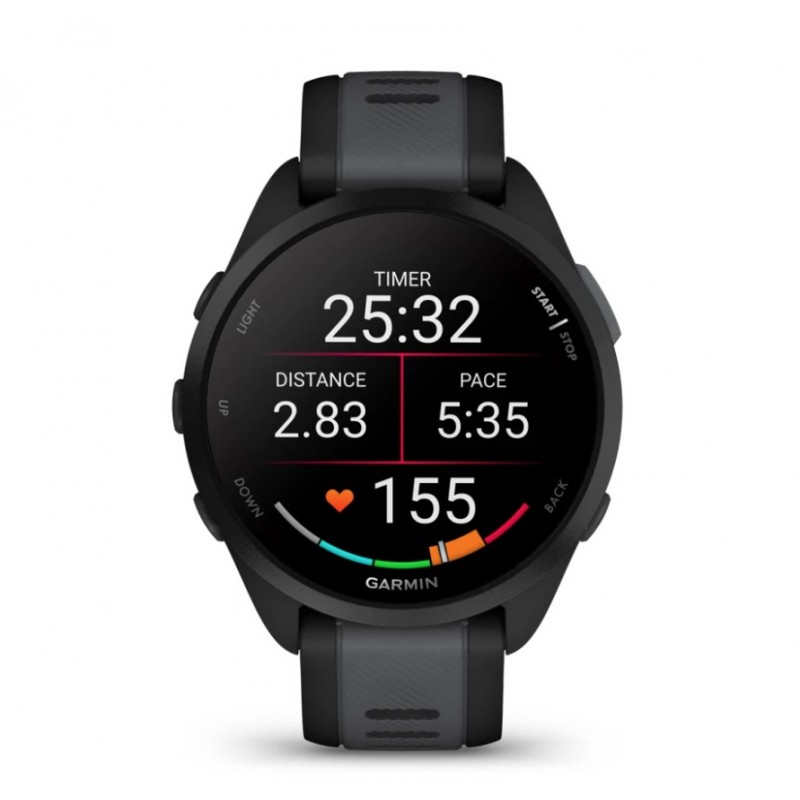 Garmin Forerunner 165 3,05 cm (1.2") AMOLED Digitale 390 x 390 Pixel Touch screen Nero GPS (satellitare)