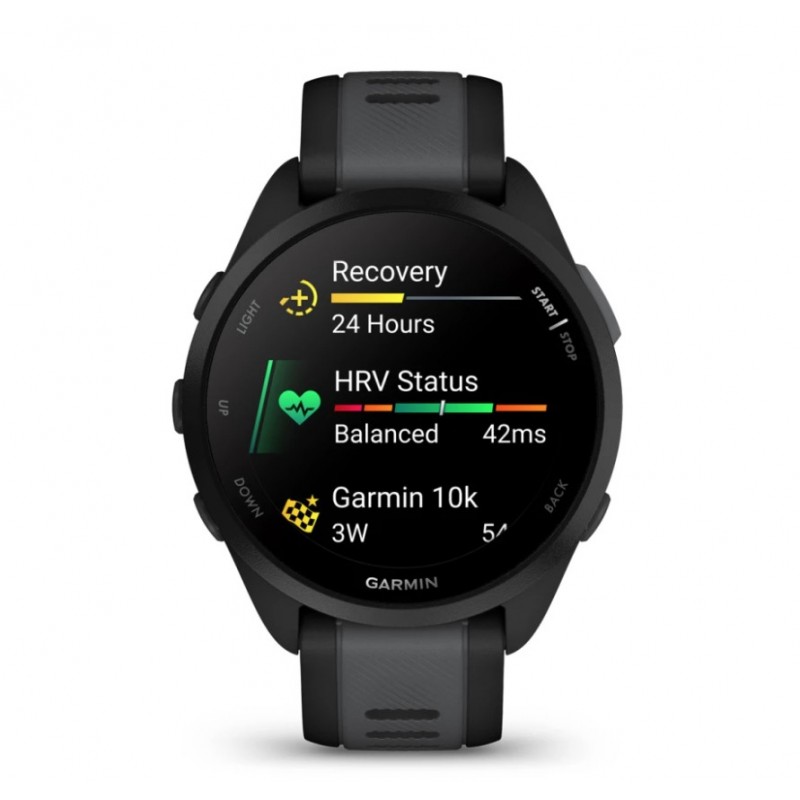 Garmin Forerunner 165 3,05 cm (1.2") AMOLED Digitale 390 x 390 Pixel Touch screen Nero GPS (satellitare)