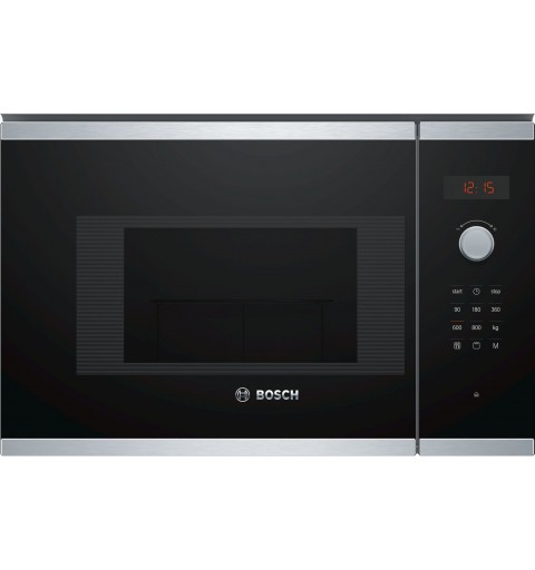 Bosch BEL523MS0 forno a microonde Da incasso 20 L 800 W Nero, Acciaio inossidabile