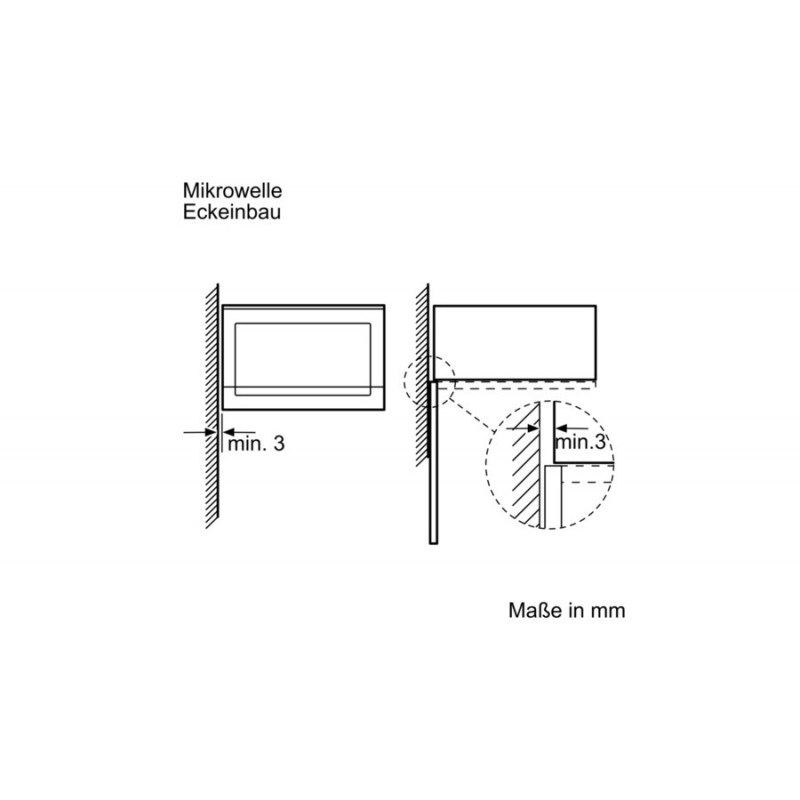 Bosch BEL523MS0 forno a microonde Da incasso 20 L 800 W Nero, Acciaio inossidabile